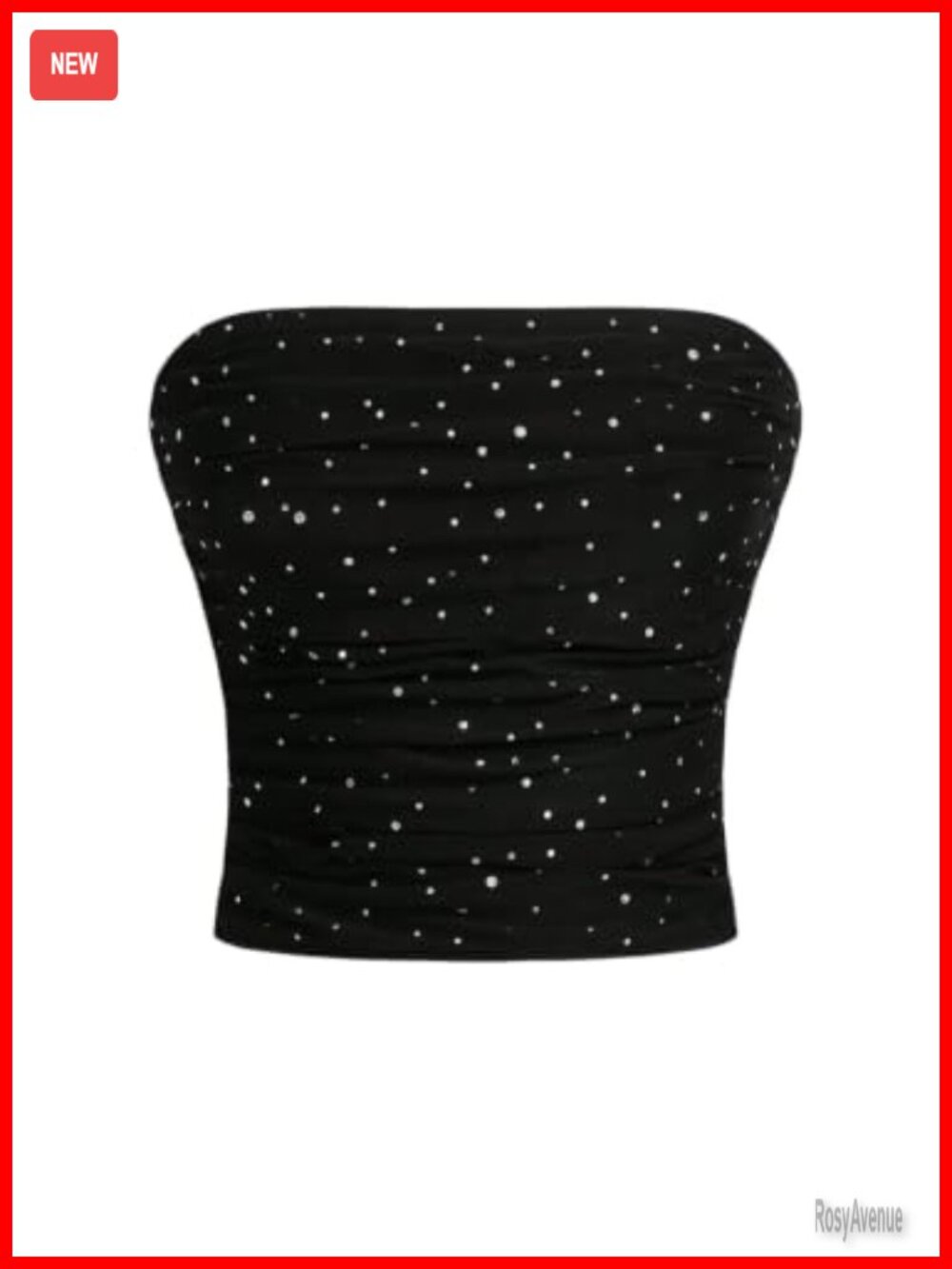 Rhinestone Sleeveless Bandeau Corset Sequin Tube Top Party Crop